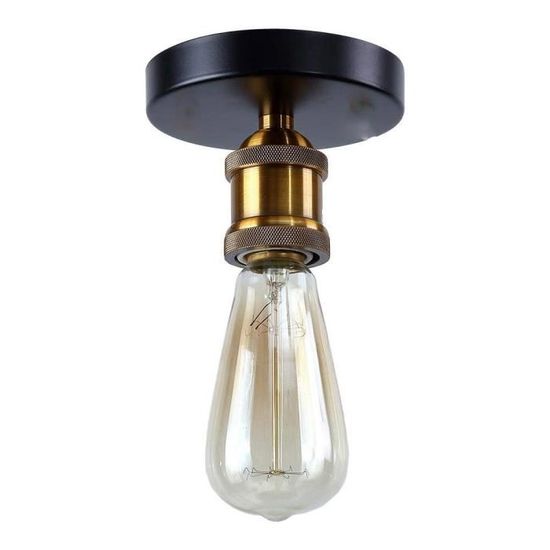 Stoex – Plafonnier Vintage Industriel E27 – Lumière Chaude 3000k – 10cm Diamètre – Pour Salon, Restaurant, Salle À Manger, Bureau