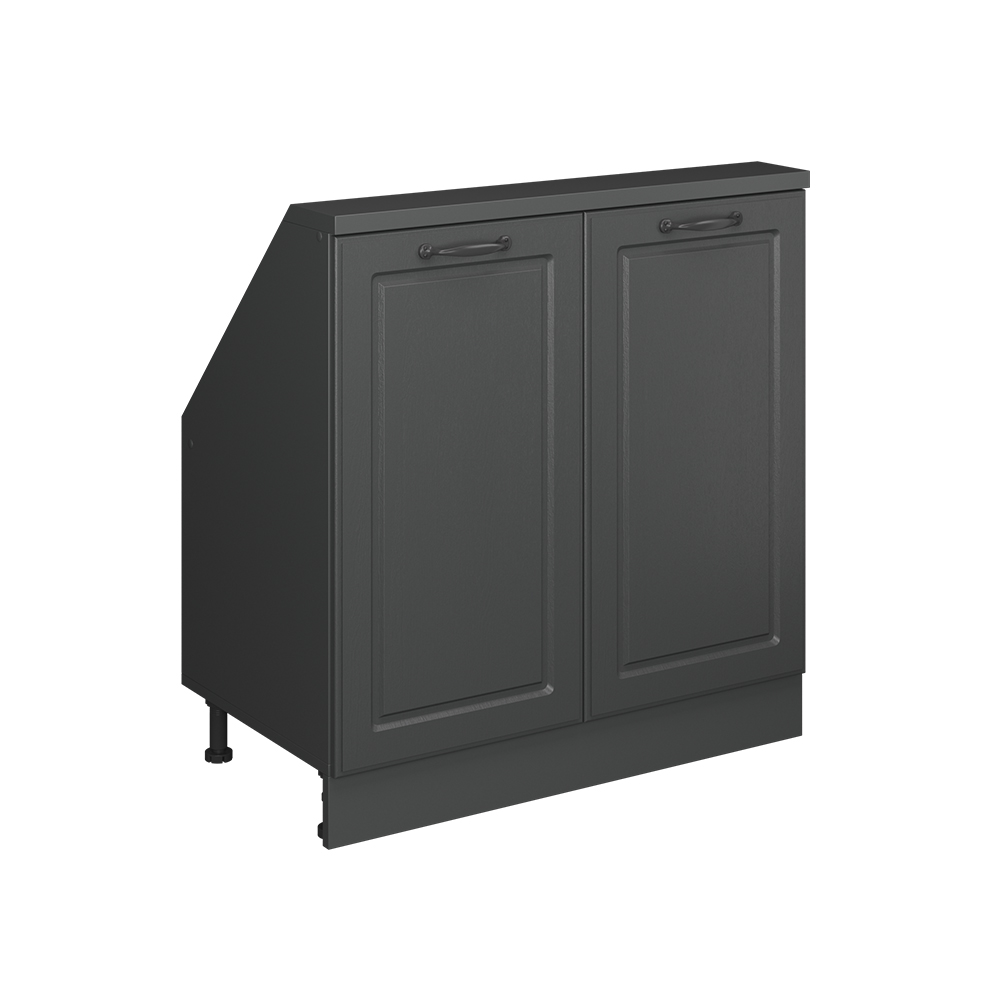 Küchenschrank Für Dachschrägen R-line, Anthrazit Landhaus/anthrazit, 80 Cm Mit 2 Türen, Vicco