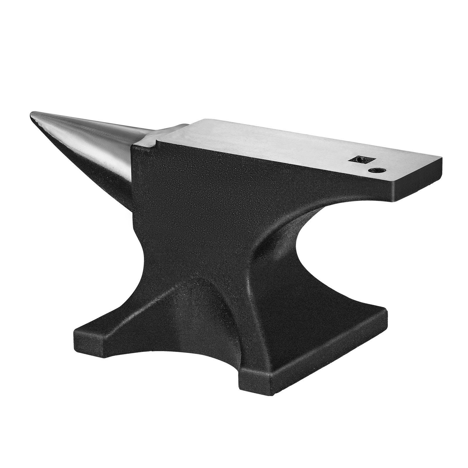 Enclume à corne unique en acier moulé, 29,9 kg, dureté 50HRC, table de coupe et trous rond et carré, pour établi