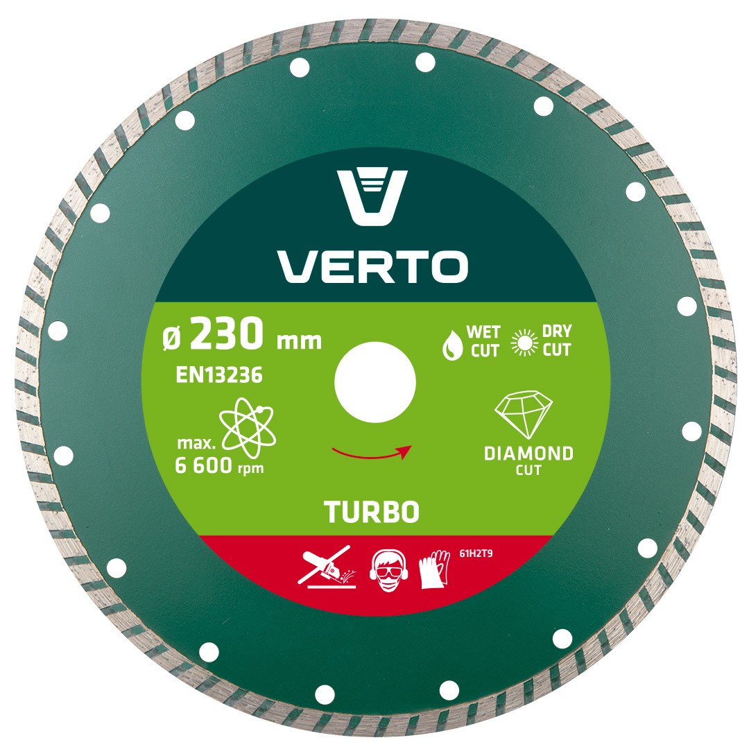 Verto Grün Diamanttrennscheibe 230 X 22,2 Mm, Turbo