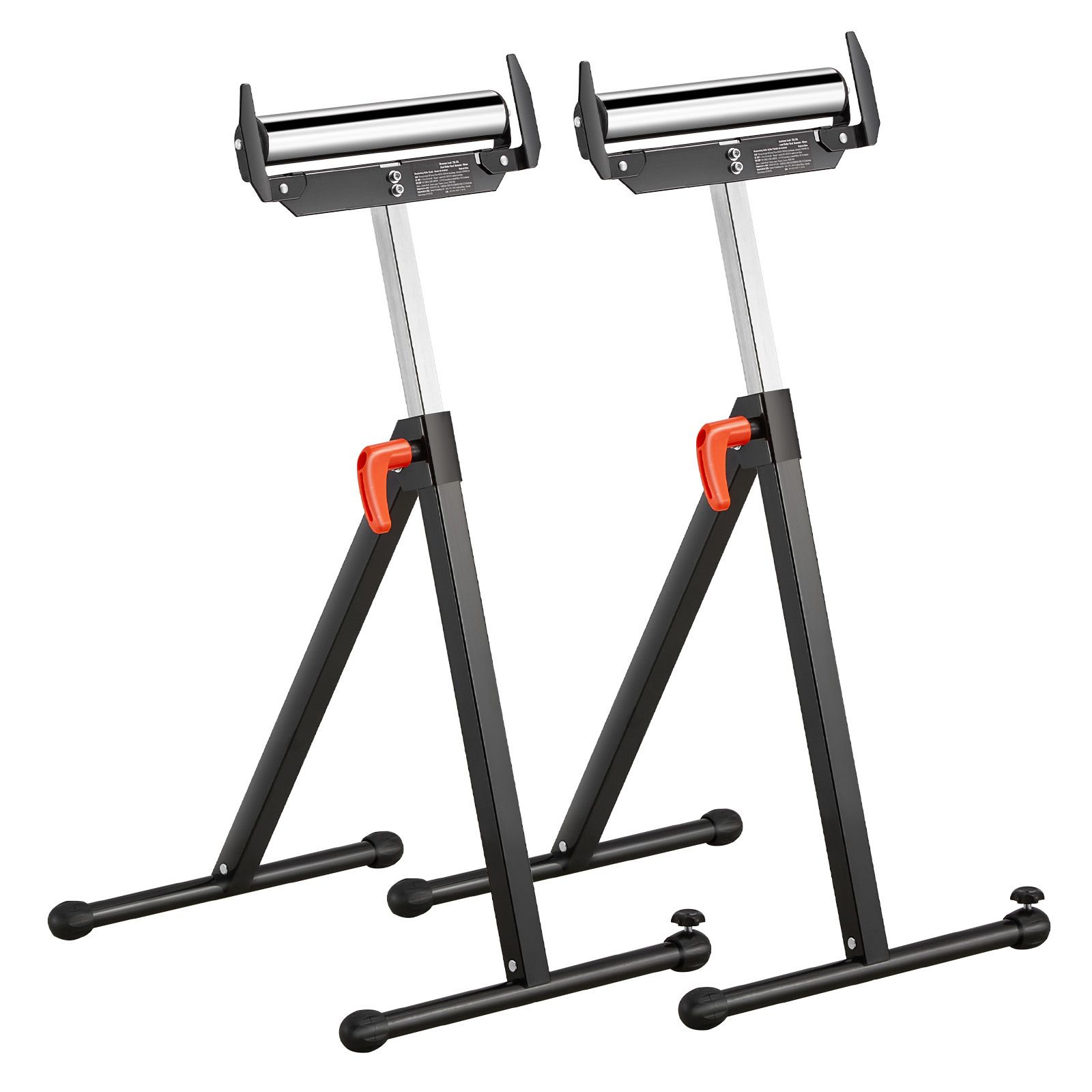 Support à rouleaux pliable en acier chromé, hauteur réglable 686-1092 mm, charge 113 kg, lot de 2