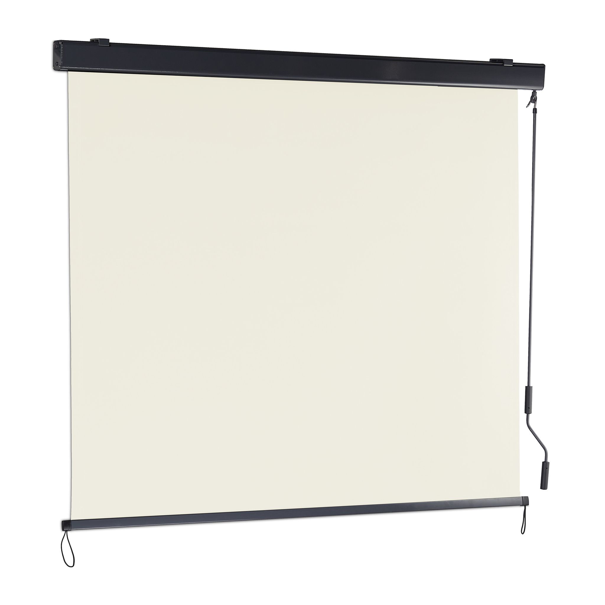 Tenda A Rullo Per Esterni, 250x160 Cm, Ombreggiante, Per Balcone E Terrazza, Avvolgibile Con Manovella, Beige - Relaxdays
