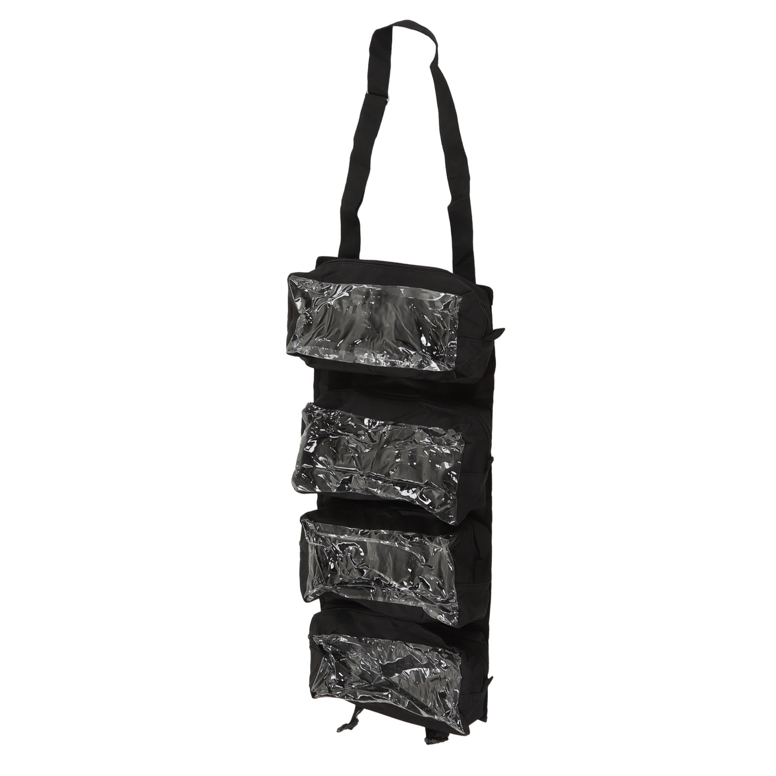 Sacoche à outils enroulable en tissu Oxford 600D avec bandoulière amovible, noir
