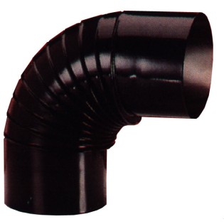 Gomito Per Stufa Vetrificato Nero Da 120 Mm 90º