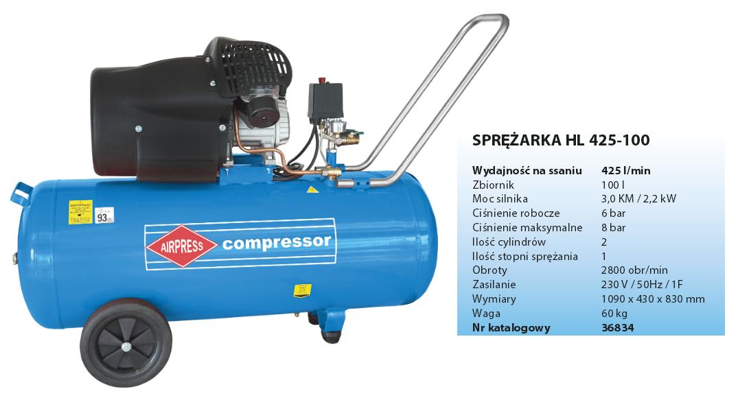 Airpress Schwarz/Blau - Hl 425-100V Luftkompressor De Luft 2200 W 392 L/Min Strom Alterna