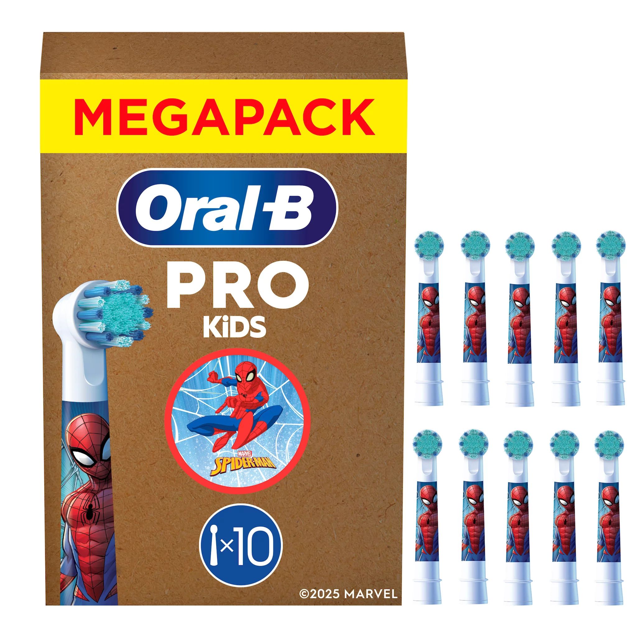 Oral-B Aufsteckbürsten Pro Kids 3+ Marvel Spiderman, Weiß, 10 Stück | Original Zahnbürstenaufsatz für Elektrische Zahnbürste Kinder ab 3 Jahren, Zahnbürstenköpfe, Extra Weiche Borsten - Bild 2
