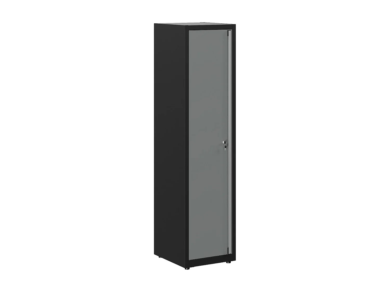 Armoire d'atelier à poser au sol, 1 porte, 4 étagères, acier gris anthracite, 202,5 cm