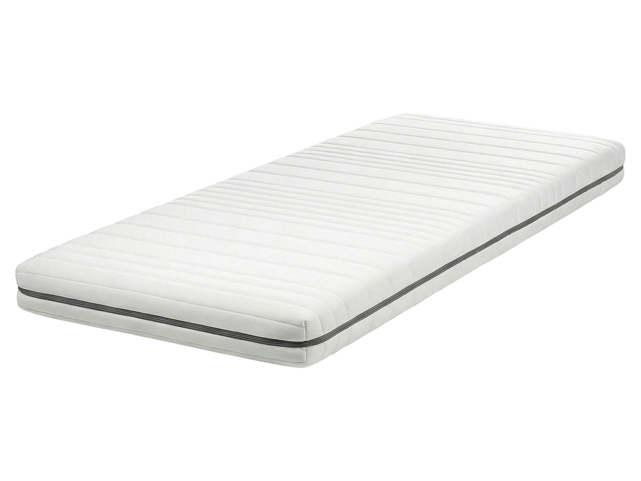 Beliani - Eu Single Mattress 3ft Foam Filling Polyester Removable Cover With Zipper White Enchant