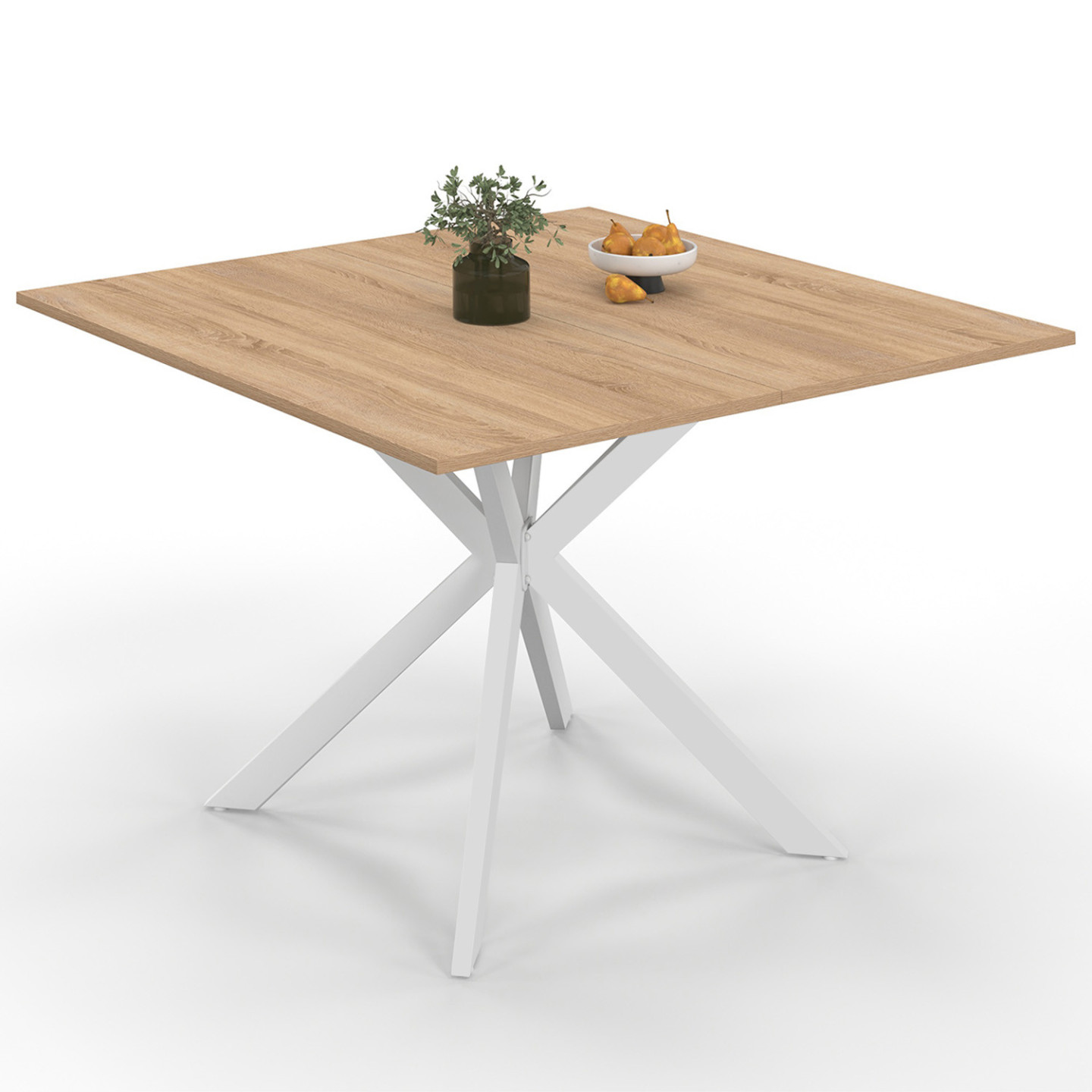 Idmarket - Table À Manger Carrée Alix 8 Personnes Pied Araignée Bois Et