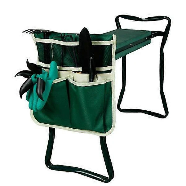 Sacoche de jardin à suspendre pour chaise, tissu Oxford 600D, 32 x 31,5 cm, vert et beige