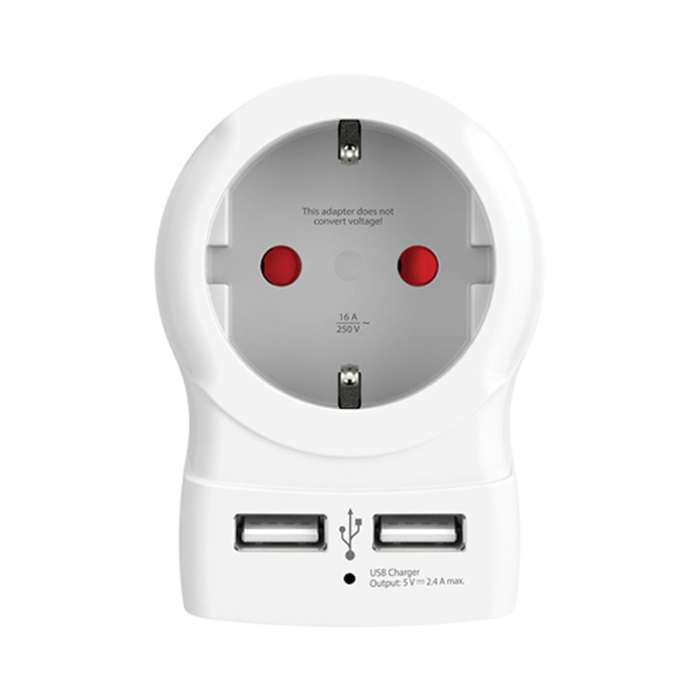 Skross Weiß 1500282 Zwischensteckdose Mit Usb