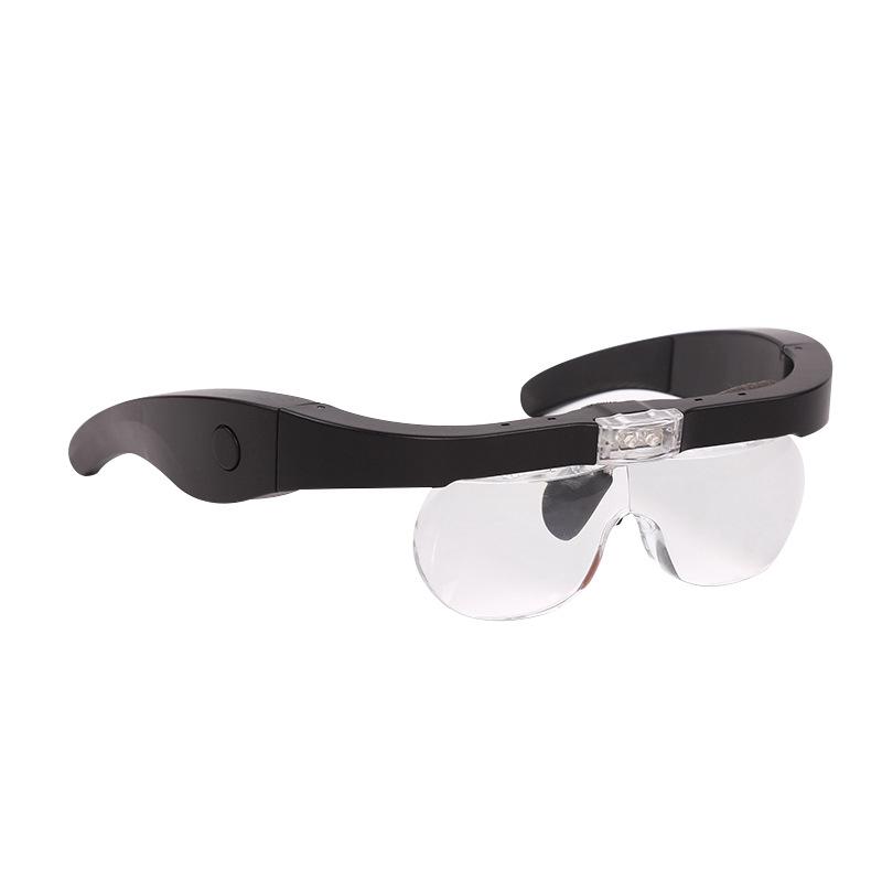 Loupe frontale à verres interchangeables 1,5x à 5x, LED rechargeable USB, monture légère