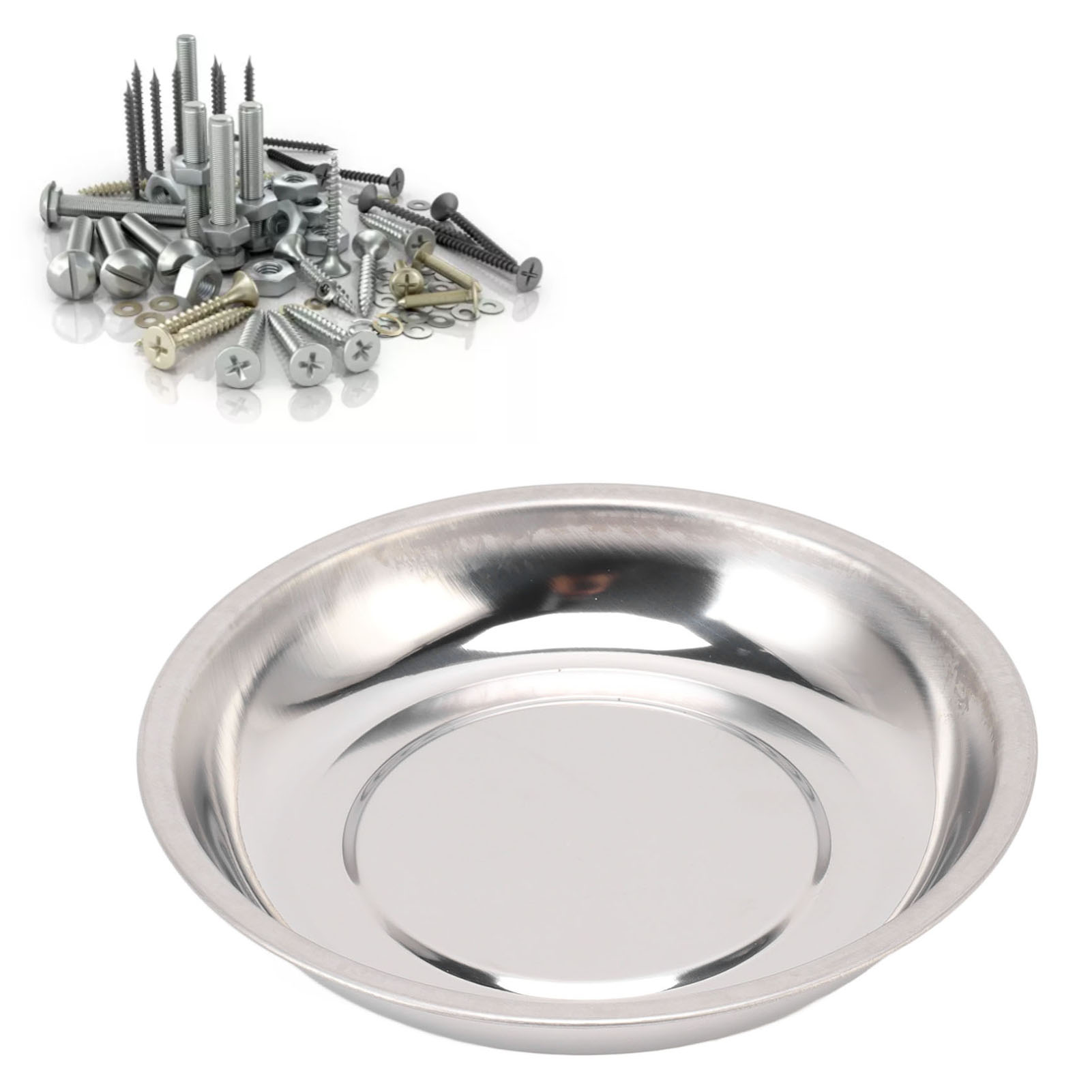 Bol magnétique rond en acier inoxydable, 15 cm, pour vis et petits outils