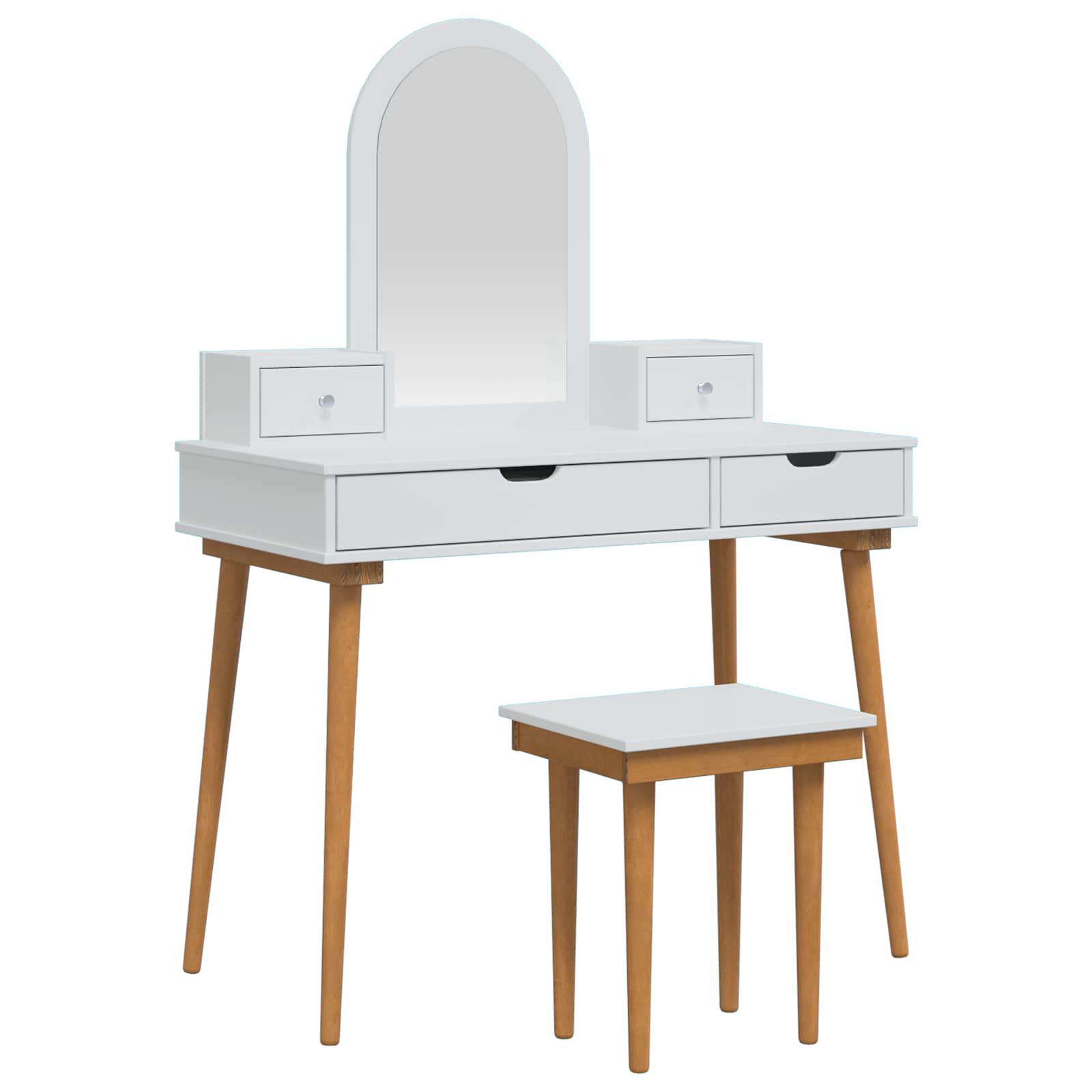 Vidaxl Weiß Dressing Table Set Fauske 5 Pcs White 100 X 50 X 143 Cm