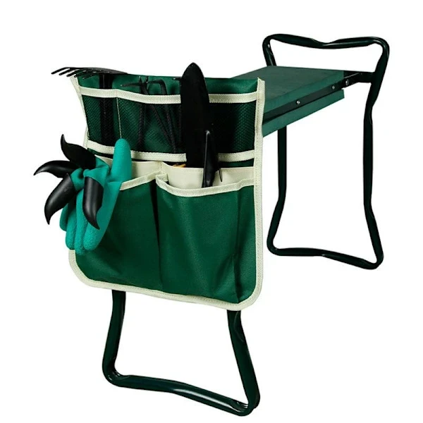 Sac à outils de jardin à suspendre en tissu Oxford 600D, 4 poches, 32 x 31,5 cm