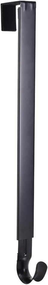 Crochet de porte réglable en métal pour couronne de 38 à 63,5 cm, 20 lb, noir