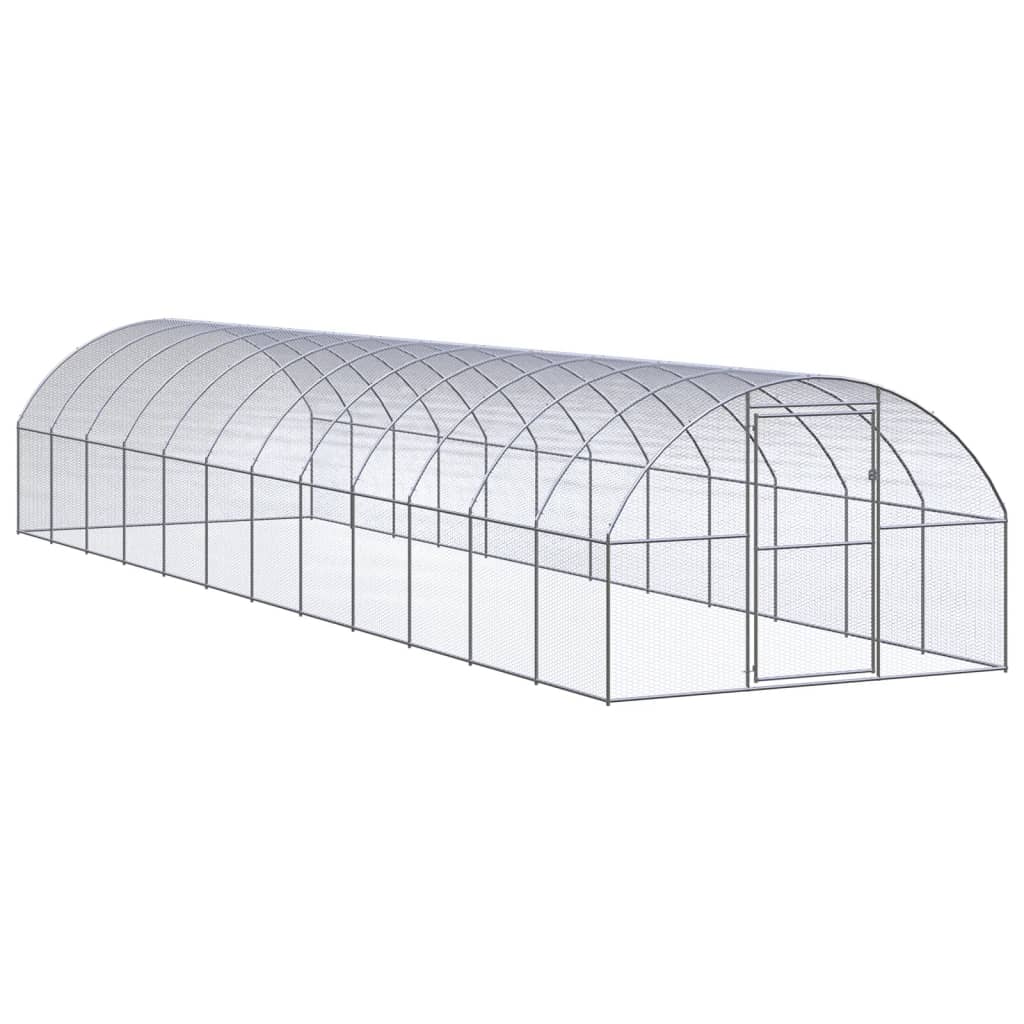 Vidaxl Versilbert - Outdoor-Hühnerstall 3X12x2 M Verzinkter Stahl