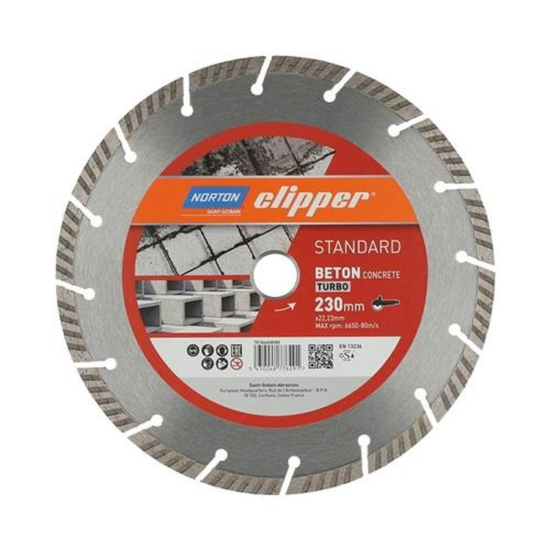 Norton Clipper , Sägeblatt, Diamantscheibe Standard Beton Turbo Ø 230X22,23 Mm - Bild 3