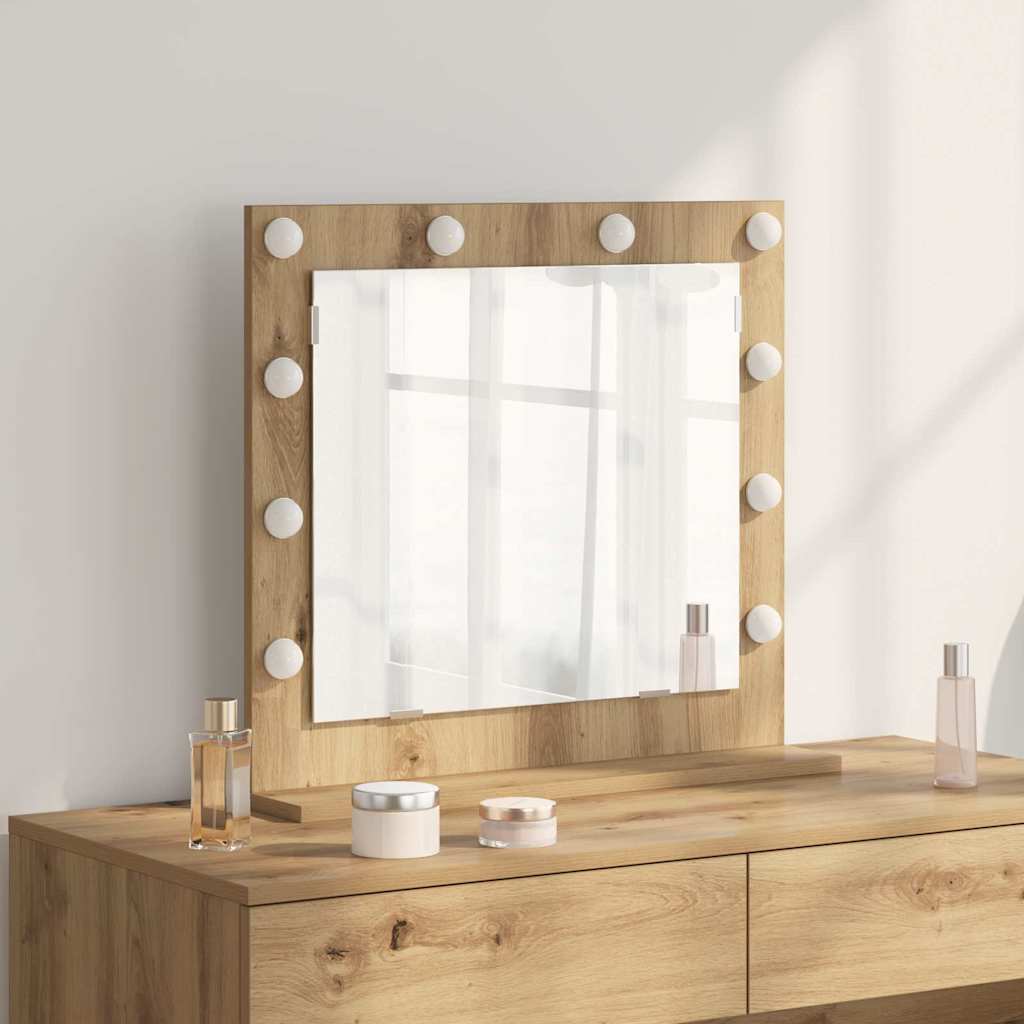 Vidaxl - Miroir De Vanité Avec Miroir Chêne Artisanal 60 X 55 X 18 Cm