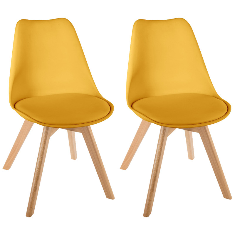 Lot De 2 Chaises Style Scandinave Baya Atmosphera - Safran - Safran -