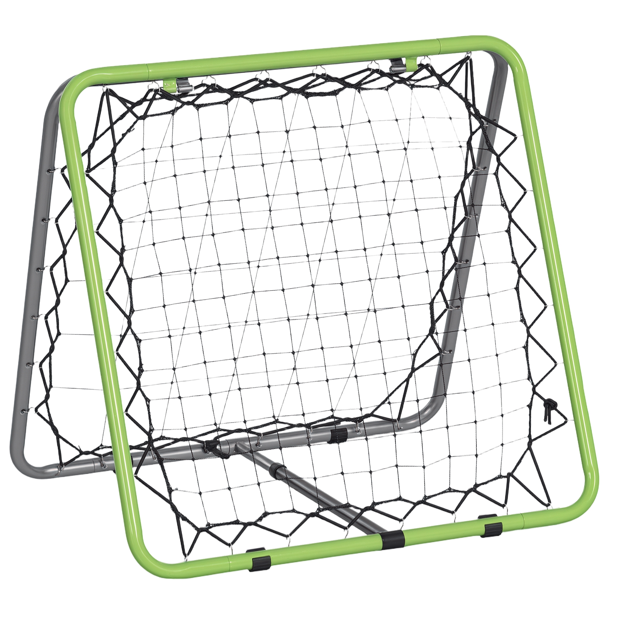 Fußball Rebounder Kickback Tor Rückprallwand Netz Für Baseball Basketball Beidseitiger Rückprall Verstellbar In 5 Stufen Metall Grün+schwarz 75 X 75 X 64 Cm - Homcom