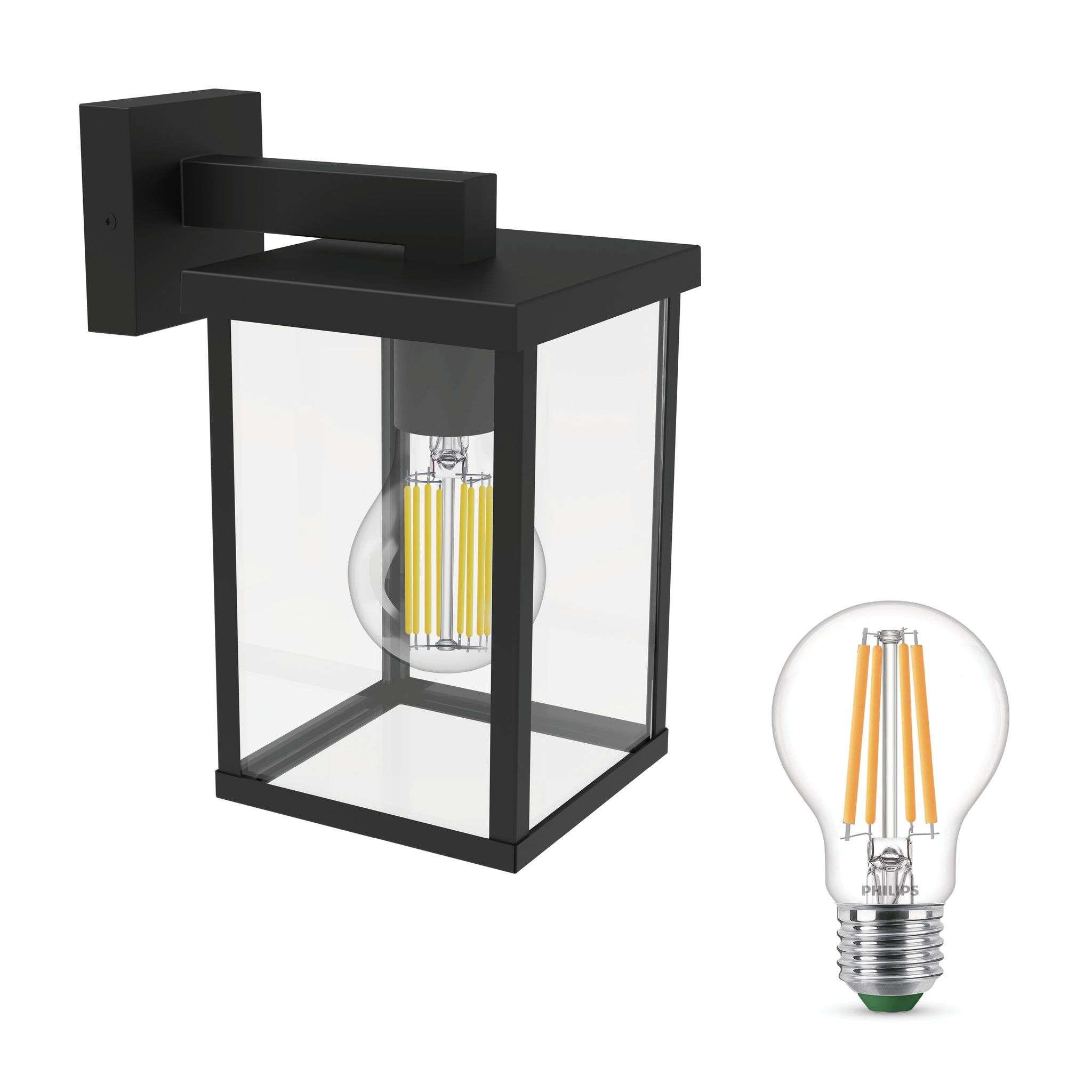 Philips Bellini Wandleuchte Außen E27 (schwarz) - Philips Led E27 40w Nicht Dimmbar