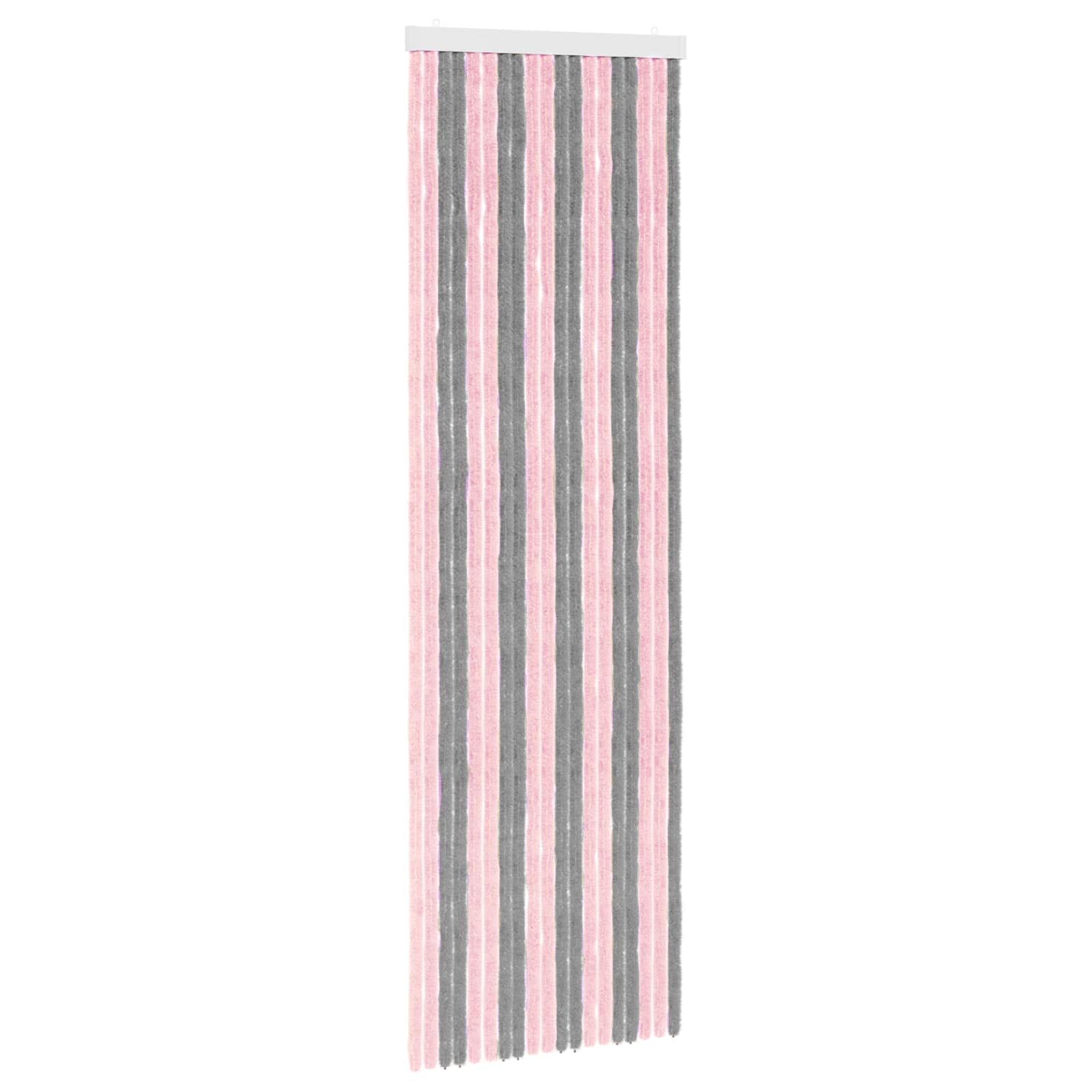 Insect Curtain Chenille Silver Grey And Pink 56 X 185 Cm Vidaxl
