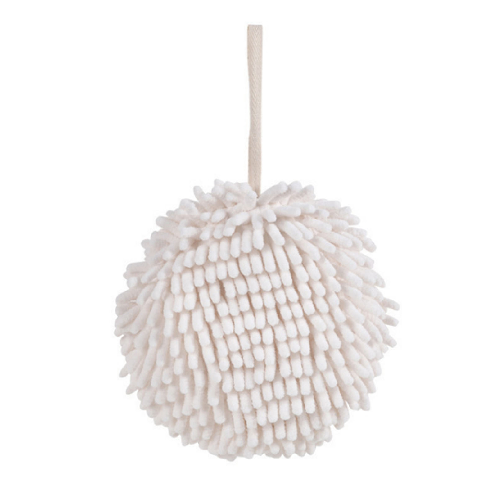 Boule essuie-mains suspendue en éponge et chenille, absorption rapide, design nordique, bleu