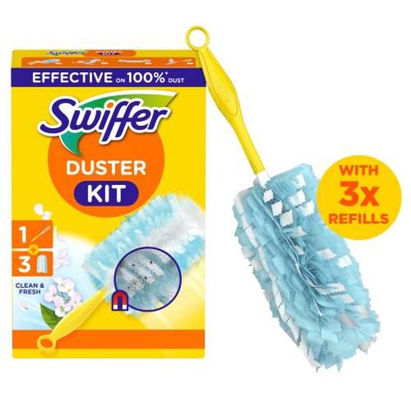 Swiffer Staubmagnet Starterset mit ergonomischem Griff und 3 Staubtüchern Clean & Fresh Duft zur gründlichen Staubaufnahme für den Haushalt - Image 3
