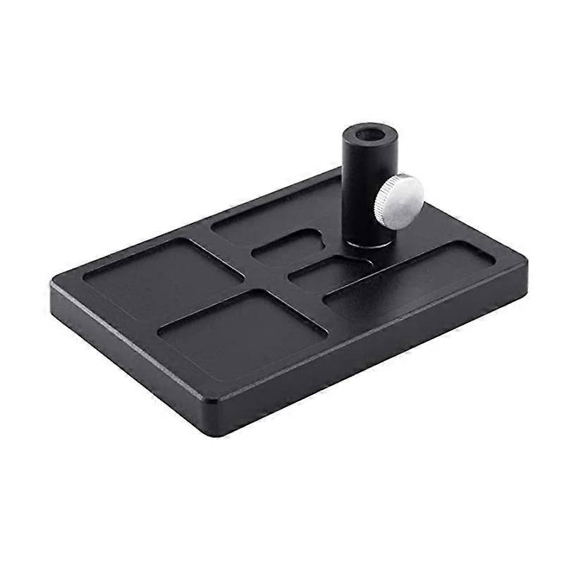 Support de douille pour étau de montage de mouches, base aluminium avec patins silicone et rainures de rangement, 100 x 140 mm