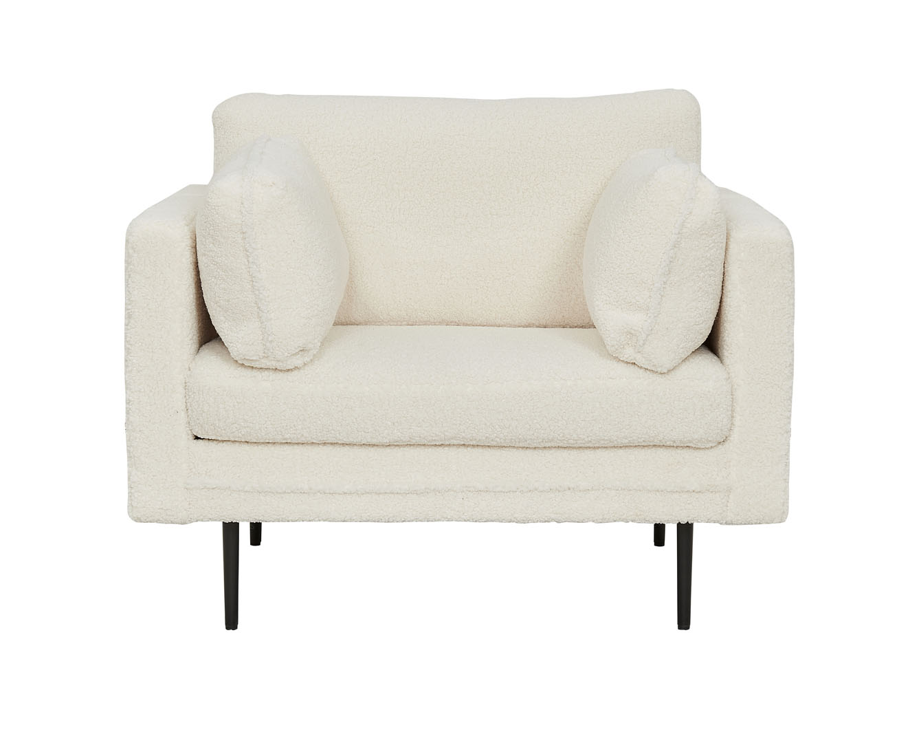 Venture Design Boom Sessel - Weißer Teddybärstoff Polyester Und Schwarzes Metall - Bild 2