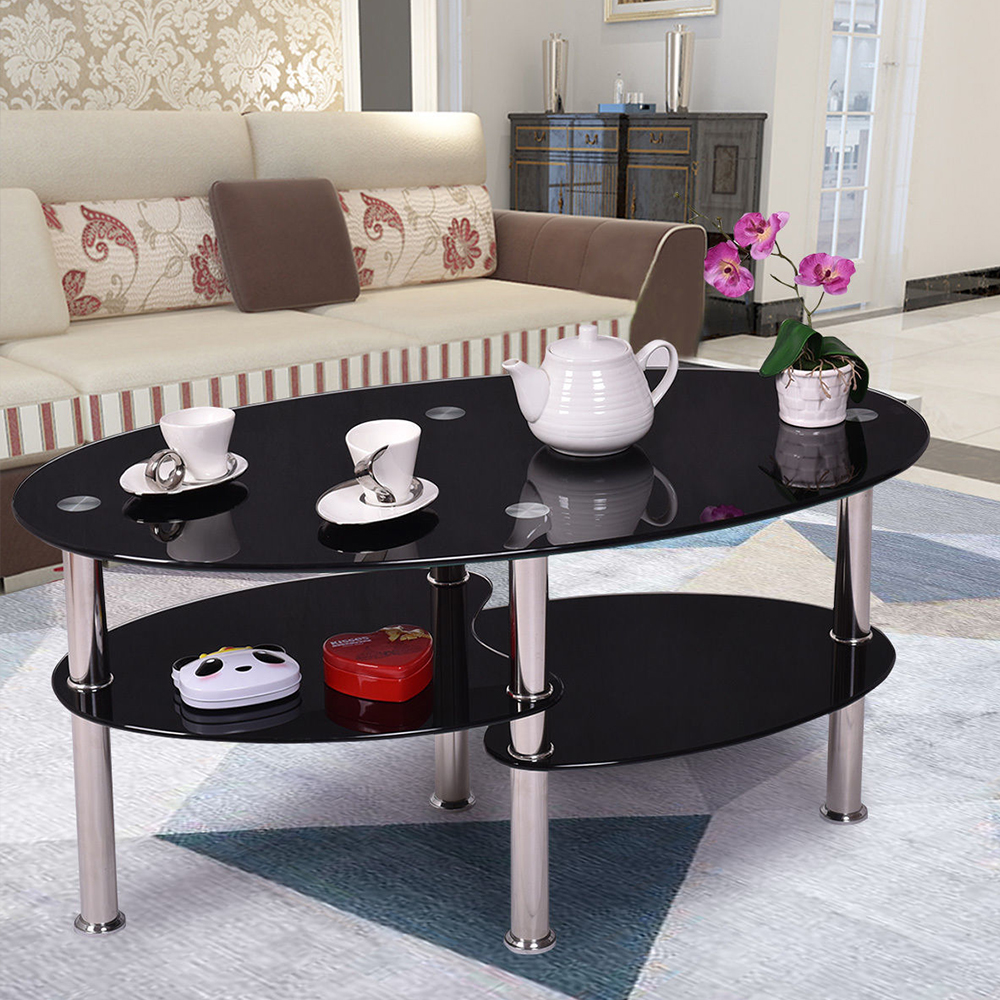 Haloyo - Table Basse En Verre Trempe Table De Salon Table Basse En