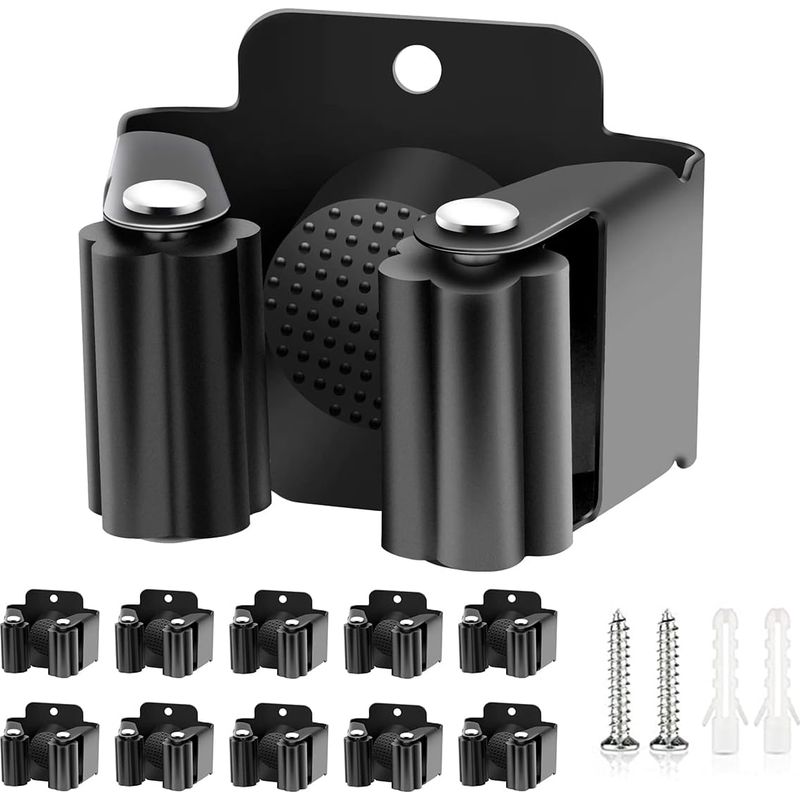 Porte-balai mural en acier inoxydable, support antidérapant, lot de 10