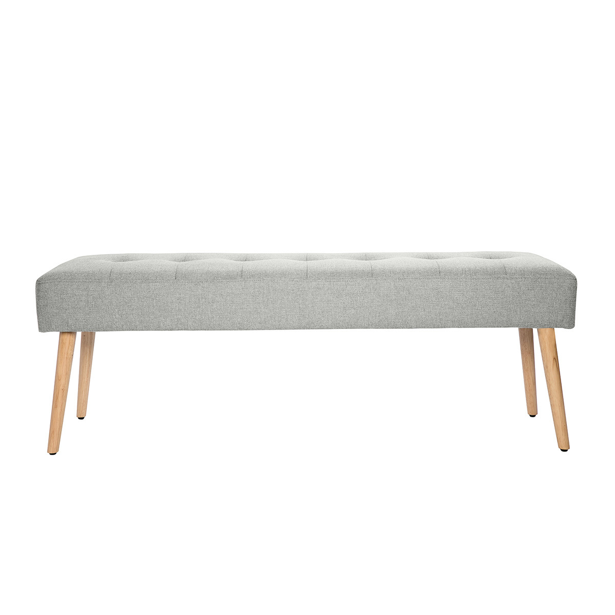 Miliboo - Banc Scandinave Capitonné En Tissu Effet Velours Texturé Gris