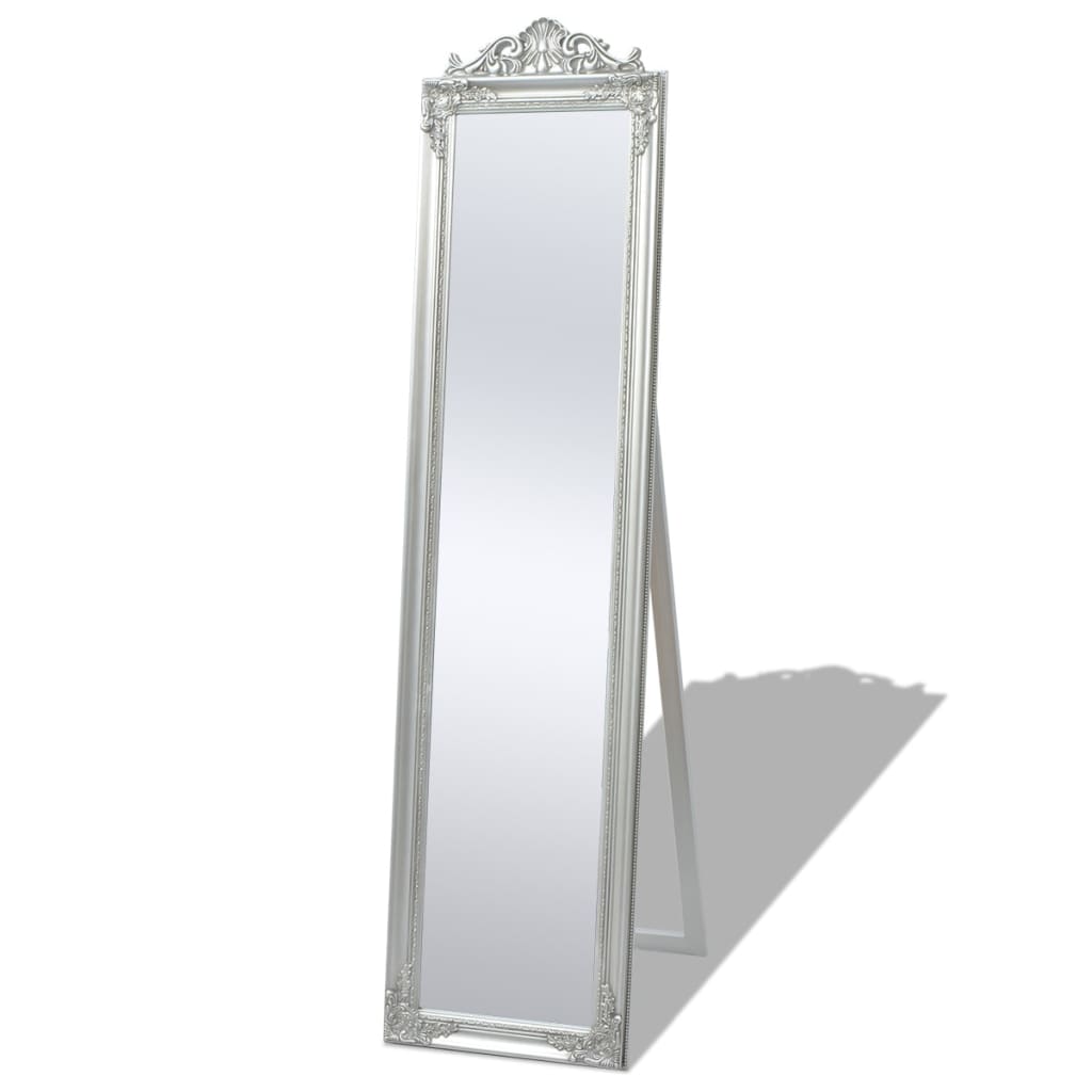 Miroir Sur Pied Style Baroque 160x40 Cm Argenté