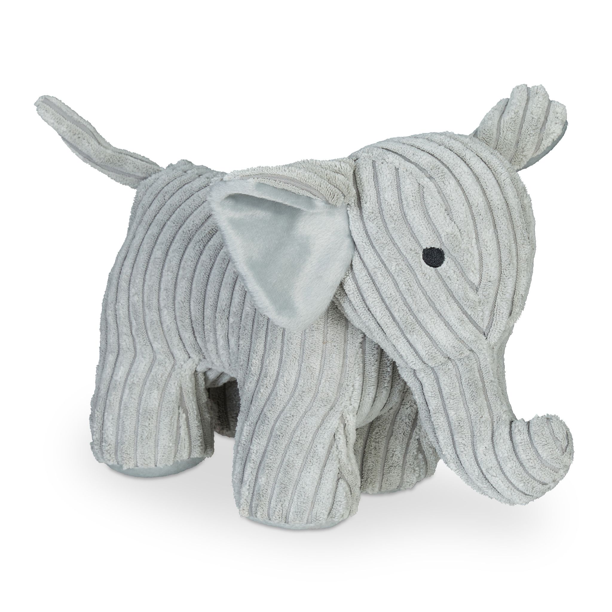 Relaxdays - Elefante Fermaporta, Peluche In Stoffa Riempito Con Sabbia Da Pavimento, Indoor, Pesante & Morbido, Grigio