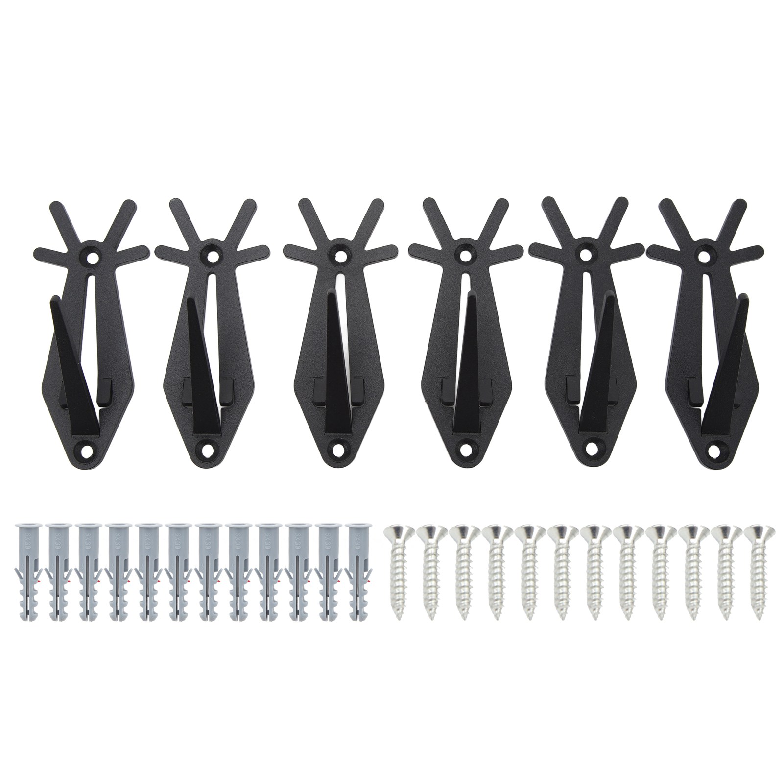 Support mural pour crâne de cerf en fer, 18 kg, 10 cm, lot de 6 avec vis