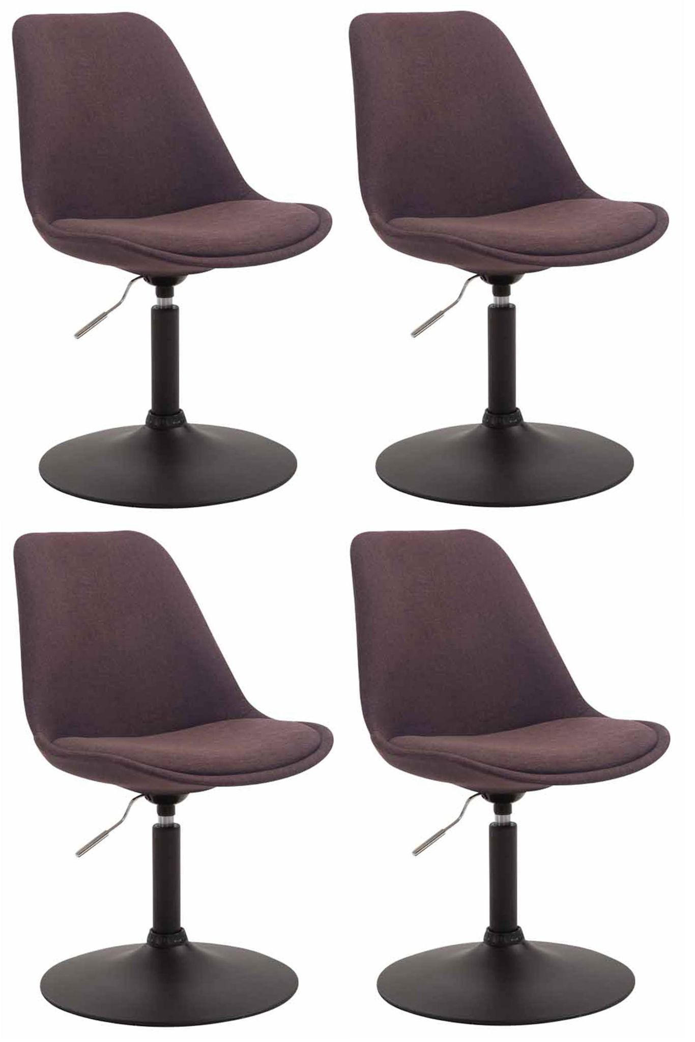Clp 4er Set Esszimmerstühle Maverick Stoff Braun Schwarz