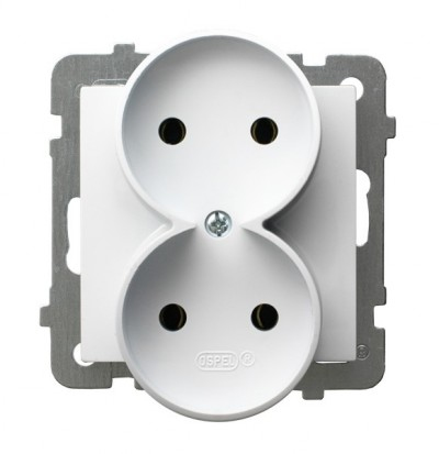 Ospel As Doppelsteckdose B/U Weiß Gp-2Gr/M/00