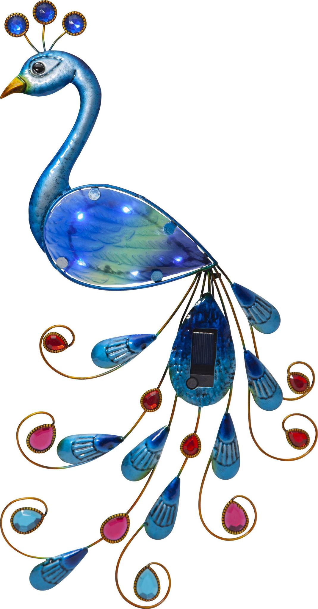 Star Trading Blau - Solar Wanddekoration Peacock, Led, Outdoor, Pfau, Wandleuchte, Bunt, Dämmerungssensor, Kaltweiß, 52 Cm
