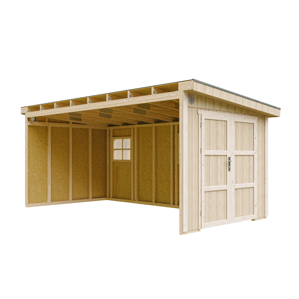 Gartenhaus Premium Qualität 11,47 M² - H231x248x530 Cm - Aufbau Von Lp Smartside Panels – Ohne Boden Und Seitenwand – Timbela M940b