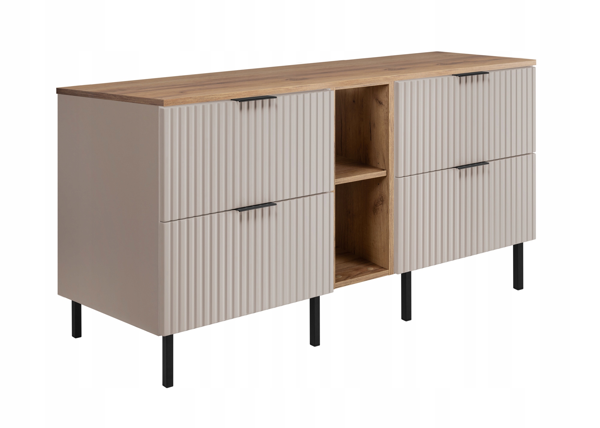Meuble Sous-vasque Avec Pieds - 140/73,6/46 L/h/p - Beige Mat - Meubles