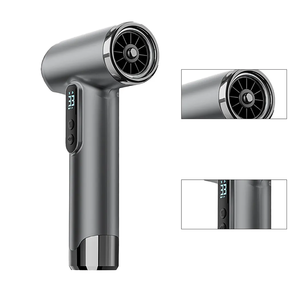 Asciugacapelli Senza Fili, Asciugacapelli Portatile Con Display A Led, 100.000 Giri/minuto, Ricarica Rapida Da 18 W, Erogazione Di Potenza Da 200 W, Batteria Da 15600 Mah, Grigio.