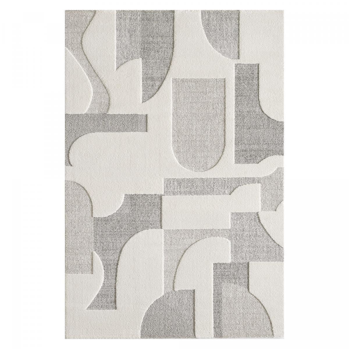 Dezenco - Tapis Salon Et Chambre 80x150 Crème Rectangle Tissé Motif