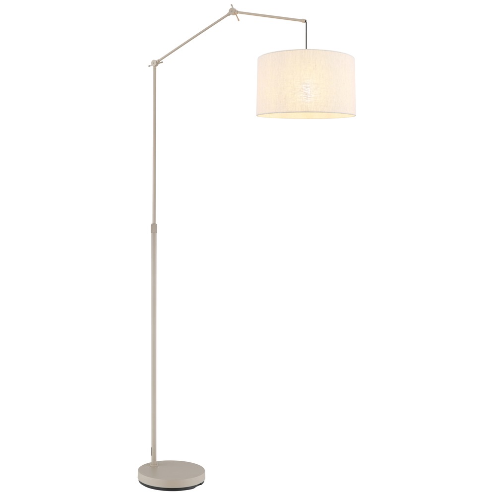 Stehlampe Stehleuchte Wohnzimmerlampe Höhenverstellbar Sandfarben H 200 Cm
