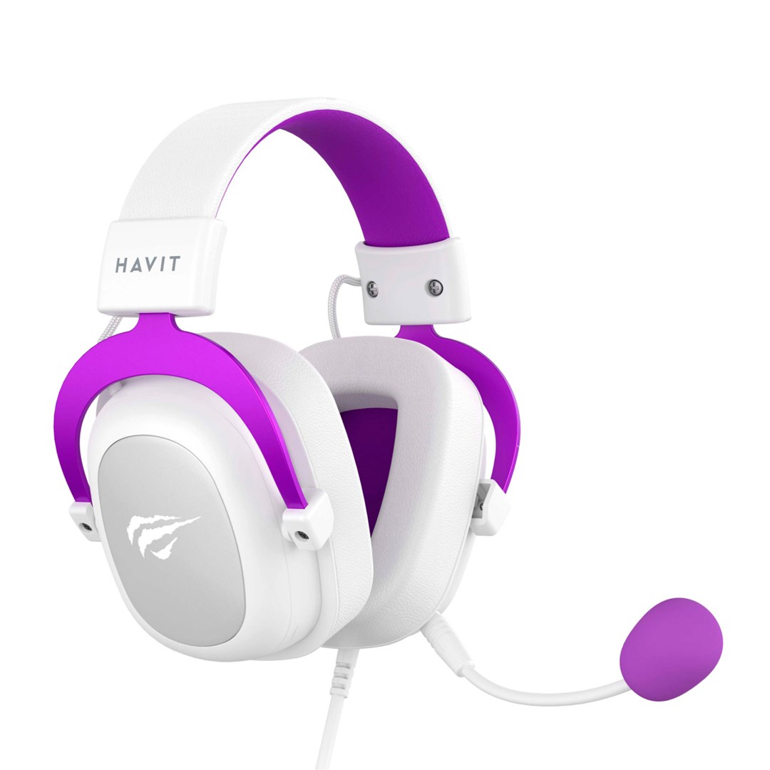 Havit H2002d Kopfhörer Kabelgebunden Kopfband Gaming (Kabelgebunden), Gaming Headset, Mehrfarbig, Weiss, Violett - Bild 2