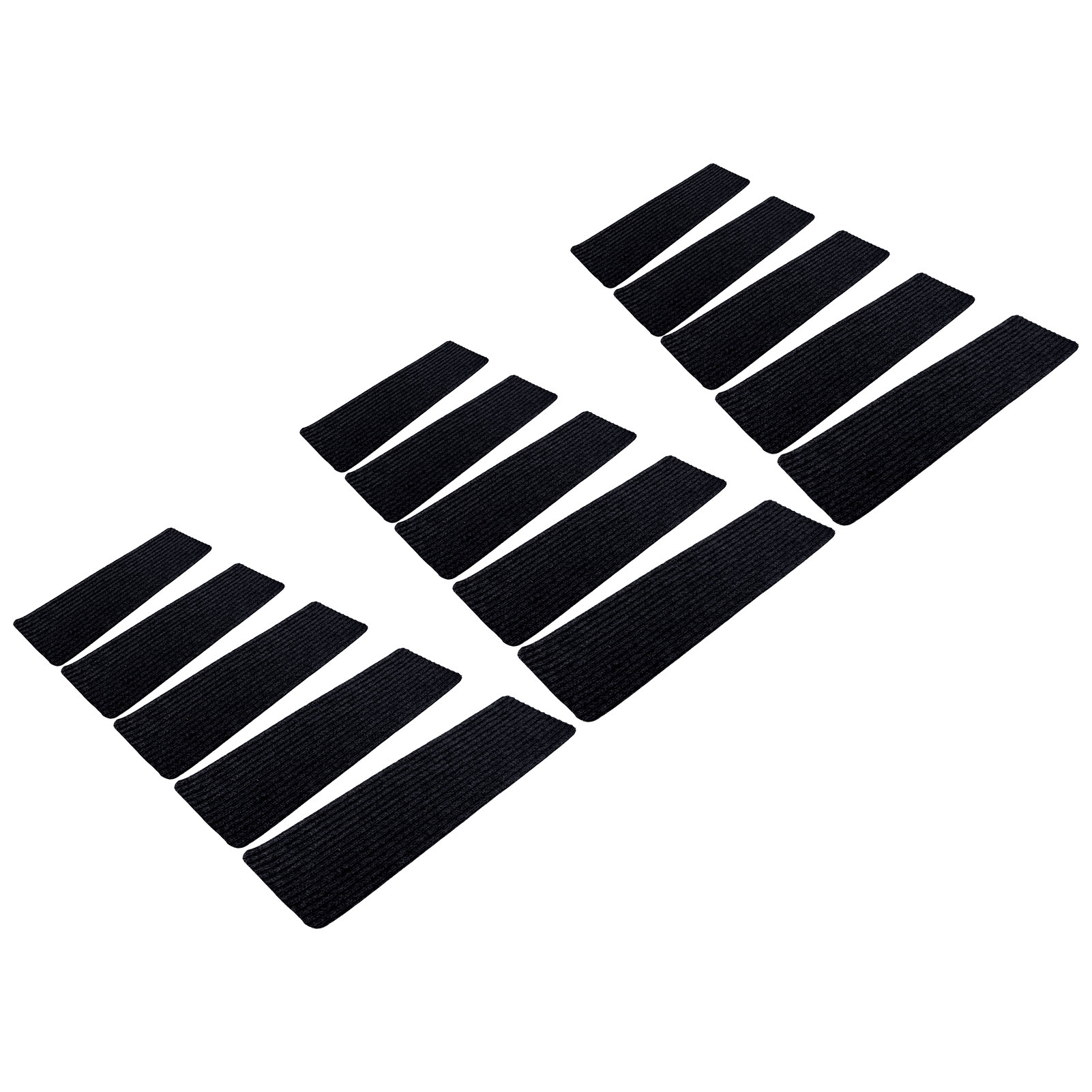 Paillasson antidérapant auto-adhésif noir et blanc, 76 x 20,5 cm, polyester, lot de 15