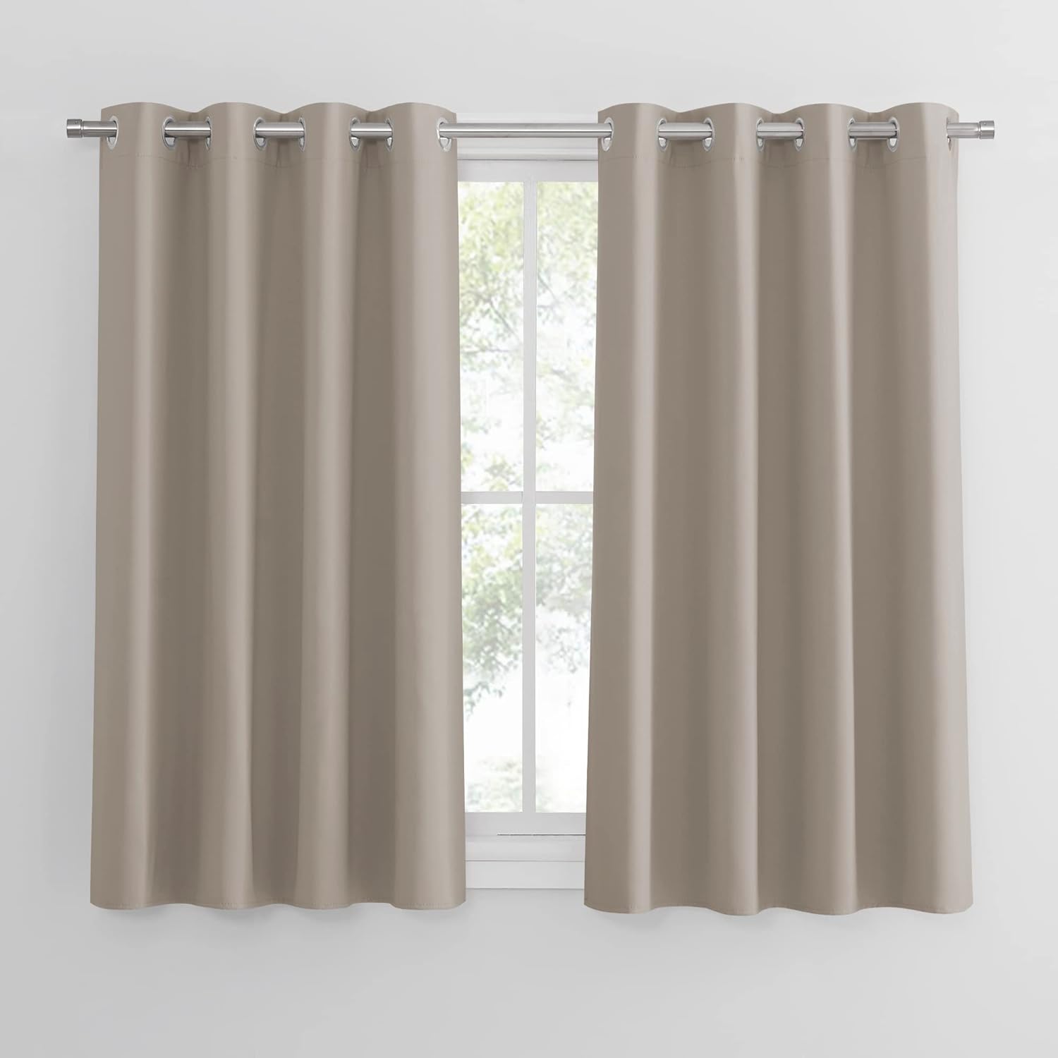 Rideaux Occultants À Œillets 132x160 Cm – 2 Pièces – Bloque 75-85% De