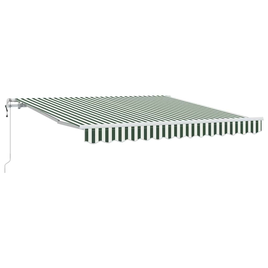 Retractable Awning 350 X 250 Cm Green And White Vidaxl