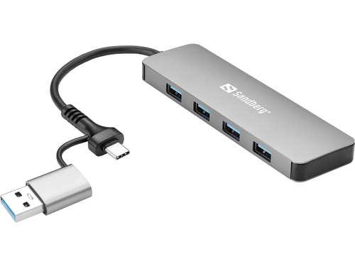 Sandberg 4-Port USB Hub USB-Hubs - USB 3.0 - 4 - silber - Bild 5
